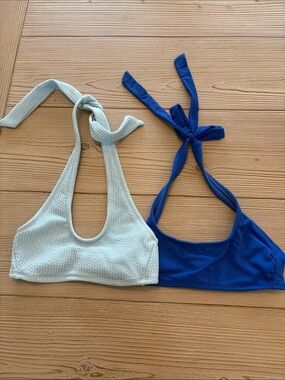 Xhilaration Two-Tone Blue Bikini Tops — Light Blue & Royal Blue